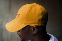 Men's yellow fashion cap accessory
