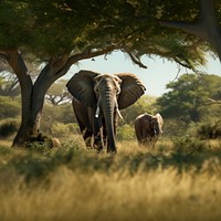 Wildlife documentary grassland elephant outdoors. AI generated Image by rawpixel.