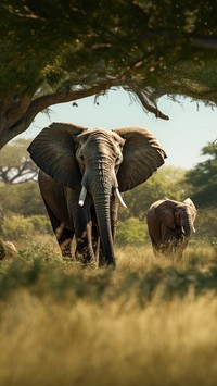 Wildlife documentary grassland elephant outdoors. 