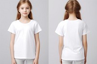 White t-shirt blouse hairstyle portrait. 