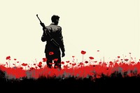 Remembrance silhouette standing weapon. 