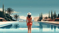 Summer architecture outdoors swimwear. AI generated Image by rawpixel.