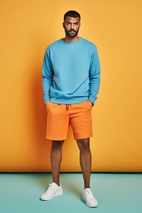 Men fashion sweatshirt shorts adult. AI generated Image by rawpixel.