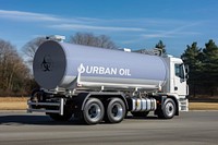 Oil truck mockup, industrial vehicle psd