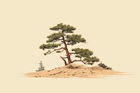 Pine tree sketch plant tranquility. 