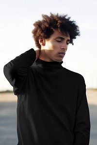 Men's black sweaters, winter fashion