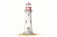 Lighthouse architecture building drawing. AI generated Image by rawpixel.