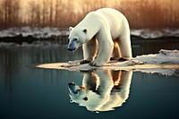 Thin polar bear wildlife animal mammal. AI generated Image by rawpixel.