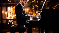 Man playing Piano piano keyboard musician. 