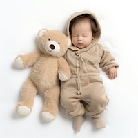 Baby sleeping portrait plush photo. 