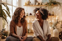 Laughing adult women togetherness. AI generated Image by rawpixel.