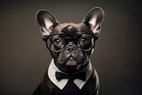 Dog wearing glasses bulldog animal mammal. 