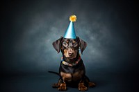 Dog wearing party hat portrait animal mammal. AI generated Image by rawpixel.