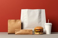 Blank package food disposable hamburger. 
