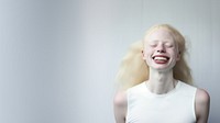 Albinism woman adult white happy. 