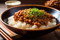 Japanese Natto food bean rice. AI generated Image by rawpixel.