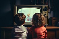 Television watching screen child. AI generated Image by rawpixel.