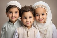 Muslim kids child portrait family. 