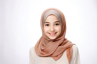 Muslim young girl scarf smile white background. AI generated Image by rawpixel.