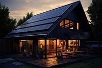 Solar cell house architecture building.