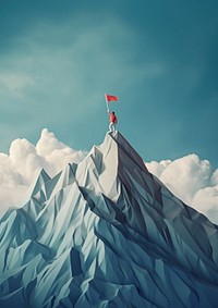 Mountain flag outdoors nature. AI generated Image by rawpixel.