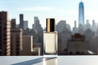 Perfume spray cosmetics bottle skyscraper. AI generated Image by rawpixel.