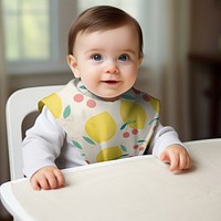 Cute lemon patterned baby bib