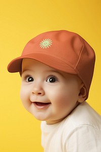 Baby baseball cap mockup, kids clothing psd