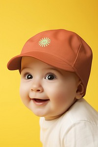 Baby wearing baseball cap