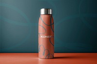 Portable water bottle mockup, product packaging psd