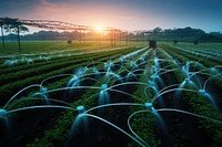 Irrigation system farm agriculture outdoors. AI generated Image by rawpixel.