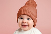 Baby beanie mockup, kids clothing psd