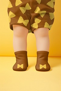 Cute patterned baby socks in brown