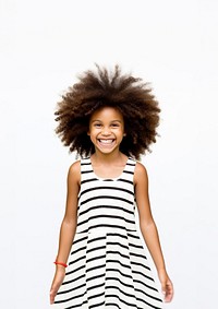 Black girl kid wearing summer dress portrait child smile. AI generated Image by rawpixel.