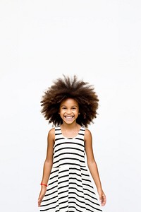 Black girl kid wearing summer dress photography portrait child. 