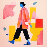 Character art painting walking. AI generated Image by rawpixel.