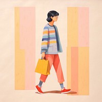 Character walking art painting. AI generated Image by rawpixel.