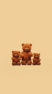 Brown teddy bears cute toy representation. 