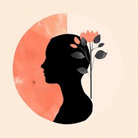 Silhouette art flower adult. 