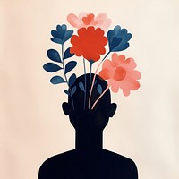 Flower art silhouette adult. AI generated Image by rawpixel.