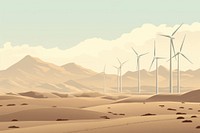 Wind turbine farm outdoors windmill machine. AI generated Image by rawpixel.