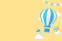 3D yellow balloon background, baby's gender reveal remix