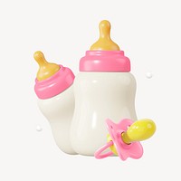 Baby bottle and pacifier, 3D illustration