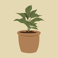 Potted plant, aesthetic illustration vector