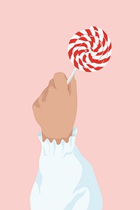 Candy lollipop, aesthetic illustration vector