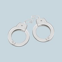 Silver handcuffs, aesthetic illustration, design resource