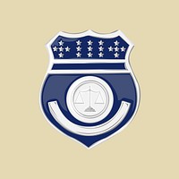 Legal badge, aesthetic illustration vector