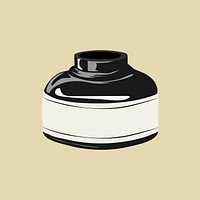 Ink bottle, aesthetic illustration vector