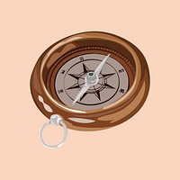 Travel compass, aesthetic illustration vector