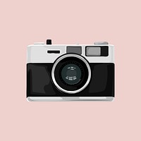 Black camera, aesthetic illustration, design resource